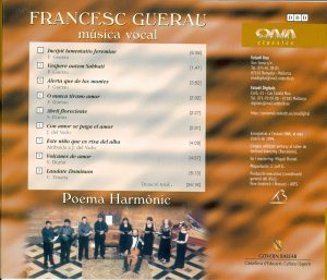 FRANCESC GUERAU música vocal (CD) contraportada