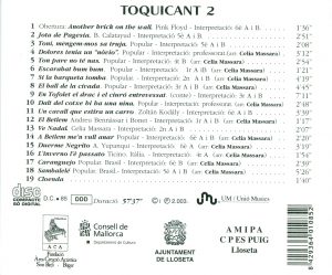 TOQUICANT 2 (CD) contraportada